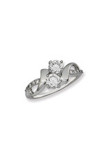 Sterling Silver 2-Stone Cubic Zirconia Ring