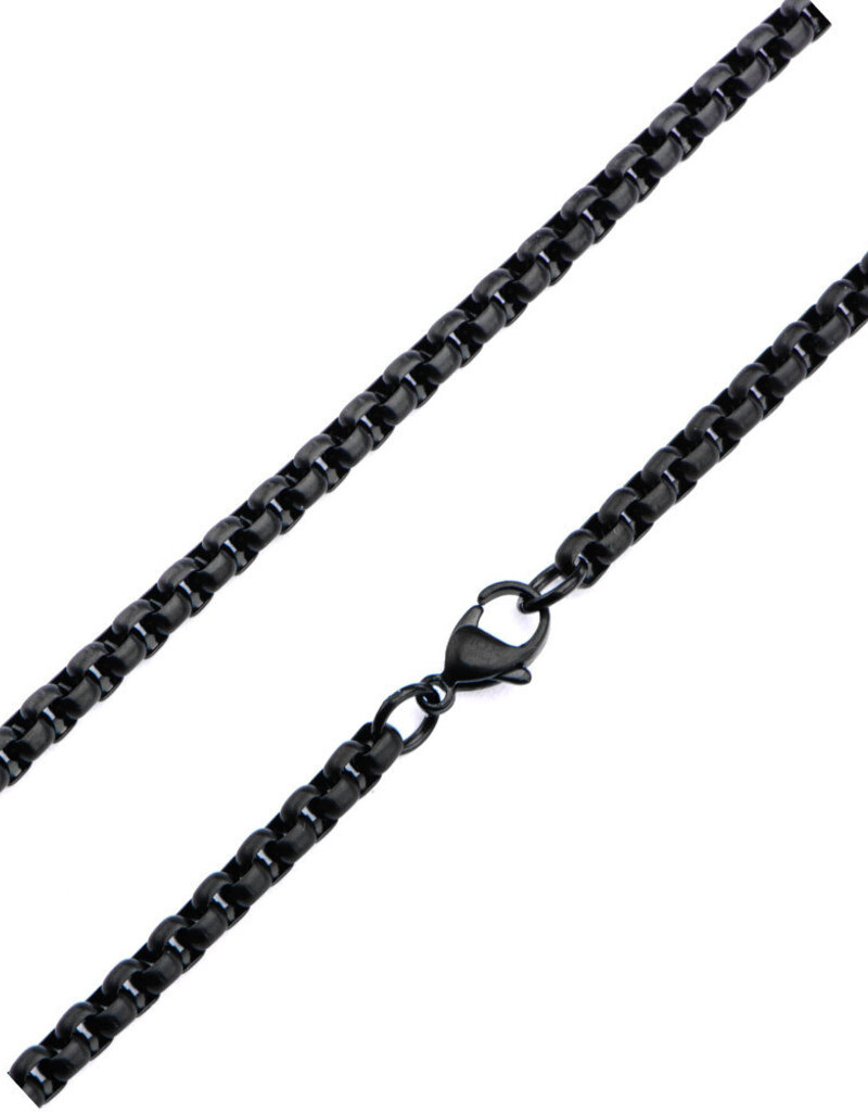 Stainless Steel Black 3.5mm Box Chain Necklace