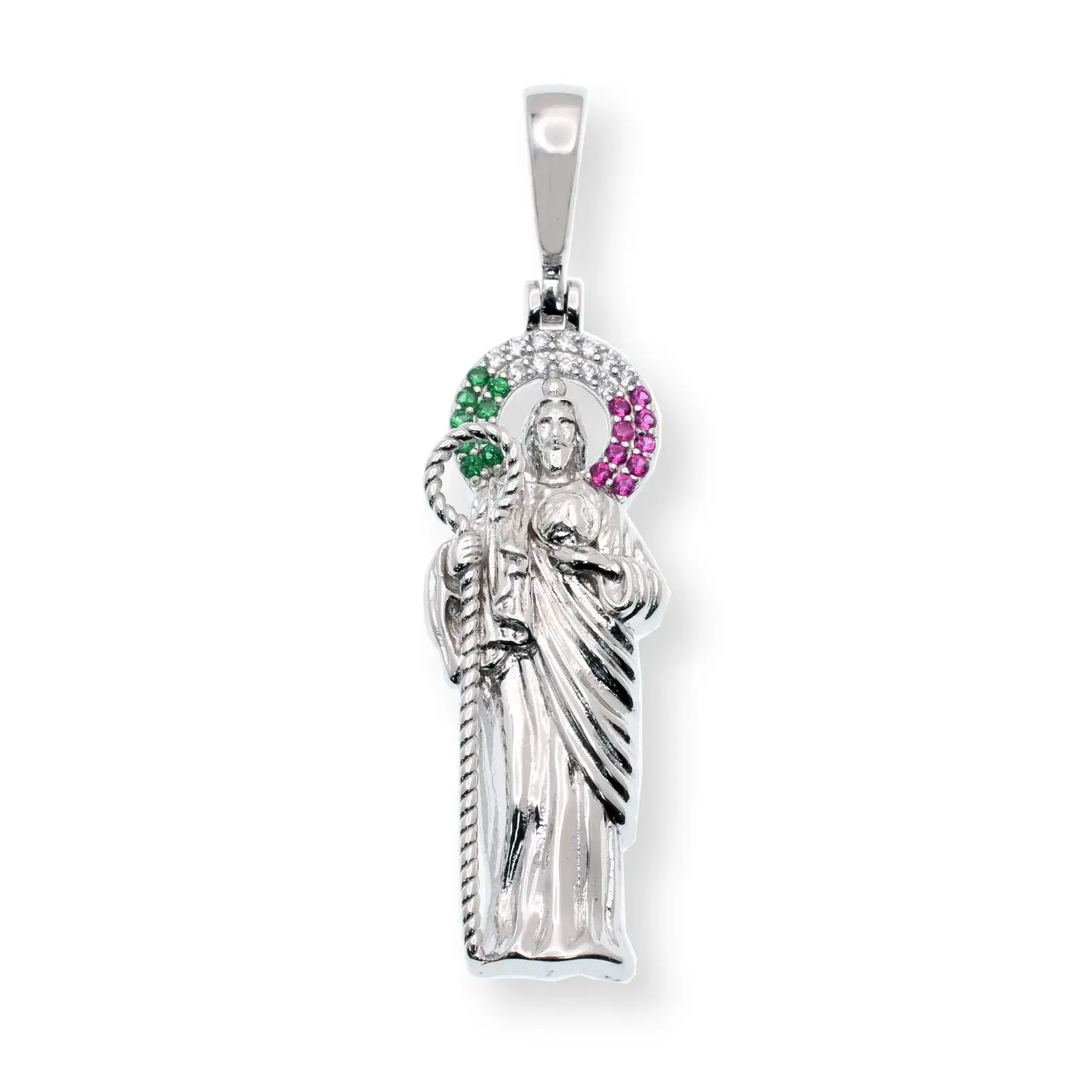 St. Jude Red & Green CZ Pendant