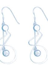 Sterling Silver Twist with Bead Dangle Earrings