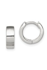 Sterling Silver Round Huggie Earring 11mm
