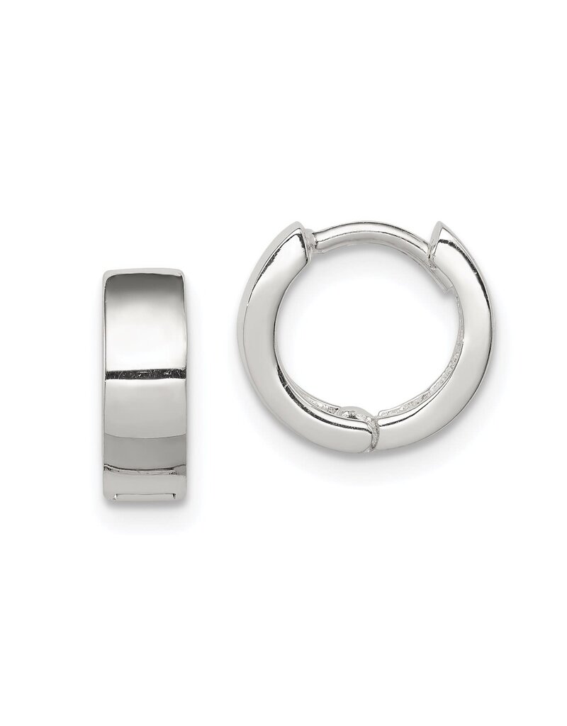 Sterling Silver Round Huggie Earring 11mm
