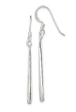 Sterling Silver Thin Teardrop Earrings 29mm