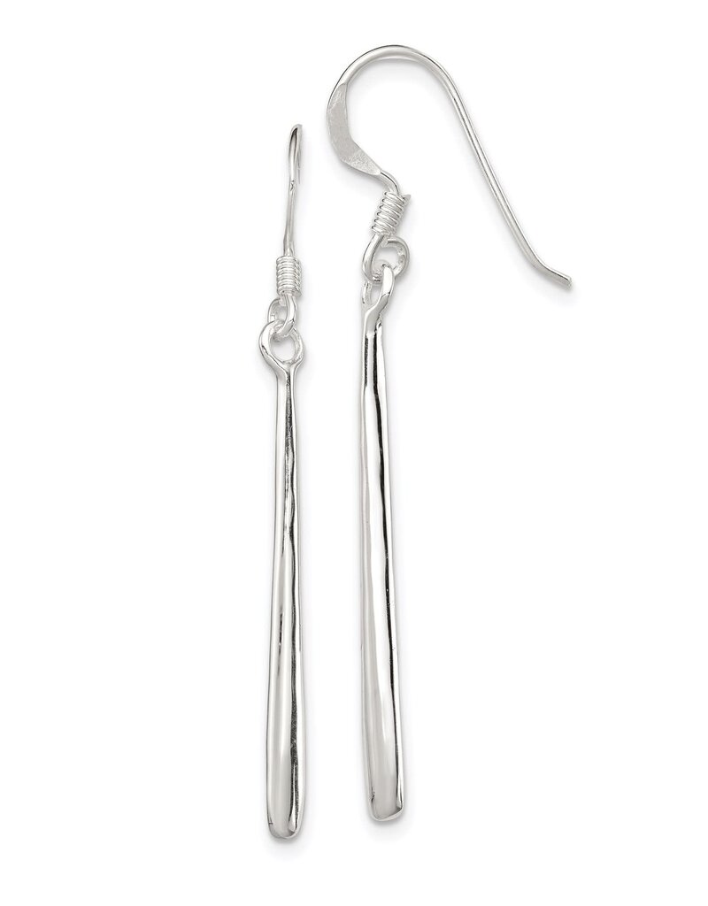 Sterling Silver Thin Teardrop Earrings 29mm