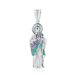 St. Jude Red & Green CZ Pendant