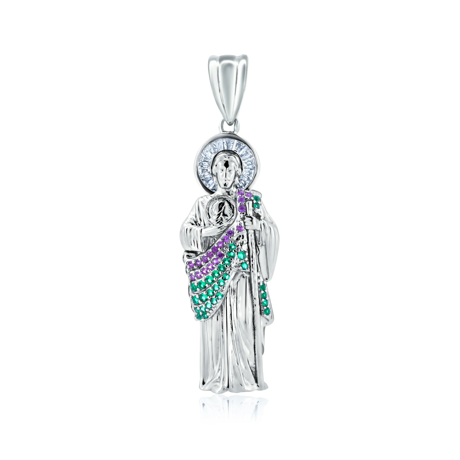 St. Jude Red & Green CZ Pendant