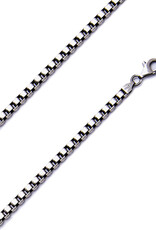 Sterling Silver Gunmetal Box 400 Chain Bracelet