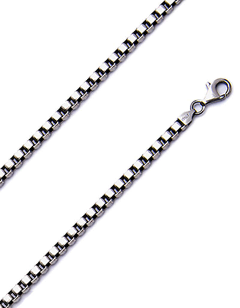 Sterling Silver Gunmetal Box 400 Chain Bracelet