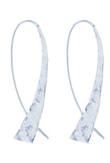 Sterling Silver Tapered Hammered Earrings 50mm