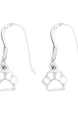 Sterling Silver Paw Print Earrings 8.5mm