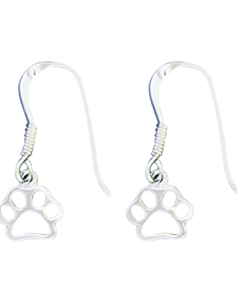 Sterling Silver Paw Print Earrings 8.5mm