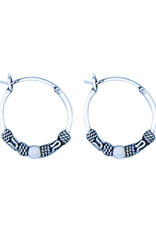Sterling Silver Bali Hoop Earrings 16mm