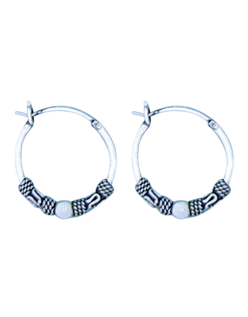 Sterling Silver Bali Hoop Earrings 16mm