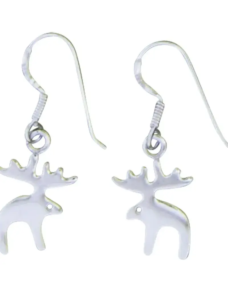 Sterling Silver Moose Earrings15mm