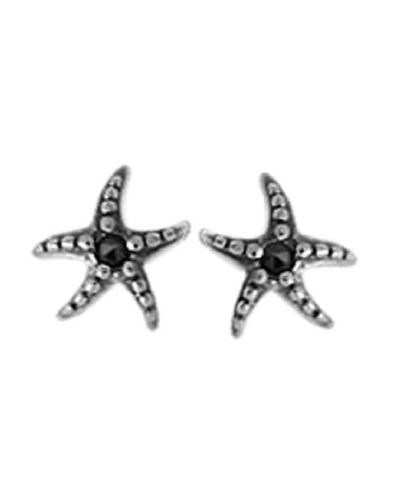 Sterling Silver Starfish Marcasite Stud Earrings 7mm