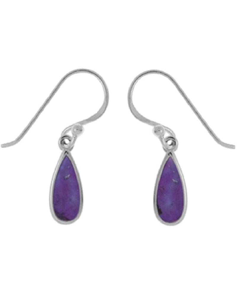 Purple Turquoise Earrings 11mm