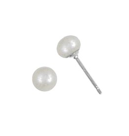 White Pearl Stud Earrings 6mm