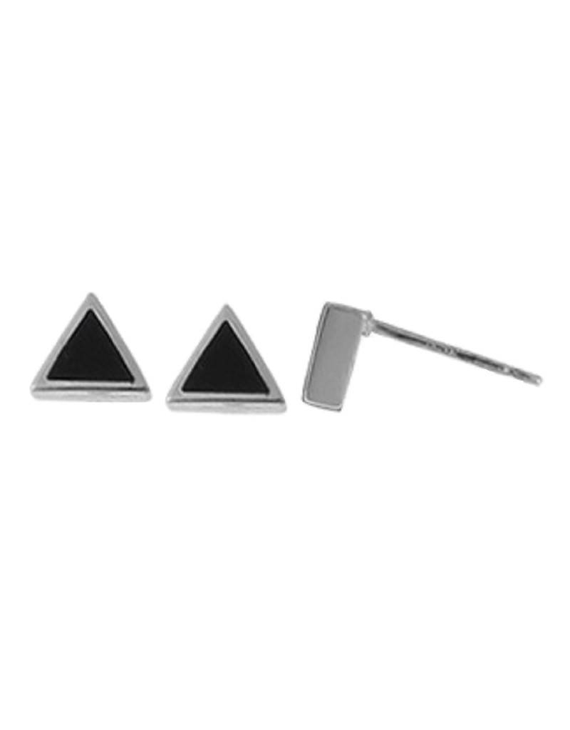 Triangle Onyx Stud Earrings 5mm
