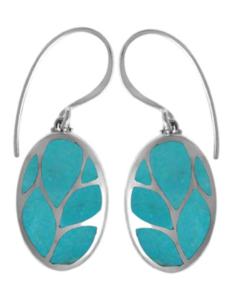 Oval Turquoise Earrings 18mm