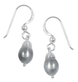 Gray Pearl Earrings 14mm