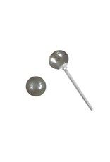 Sterling Silver Gray Pearl Stud Earrings 4mm