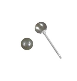 Gray Pearl Stud Earrings 4mm