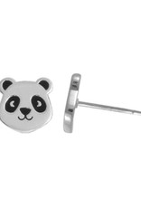 Sterling Silver Panda Stud Earrings 8mm