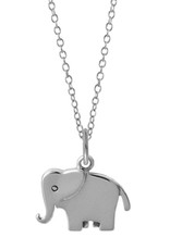 Sterling Silver Elephant Necklace 18"