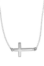 Sterling Silver Cross Necklace 16"+2" Extender
