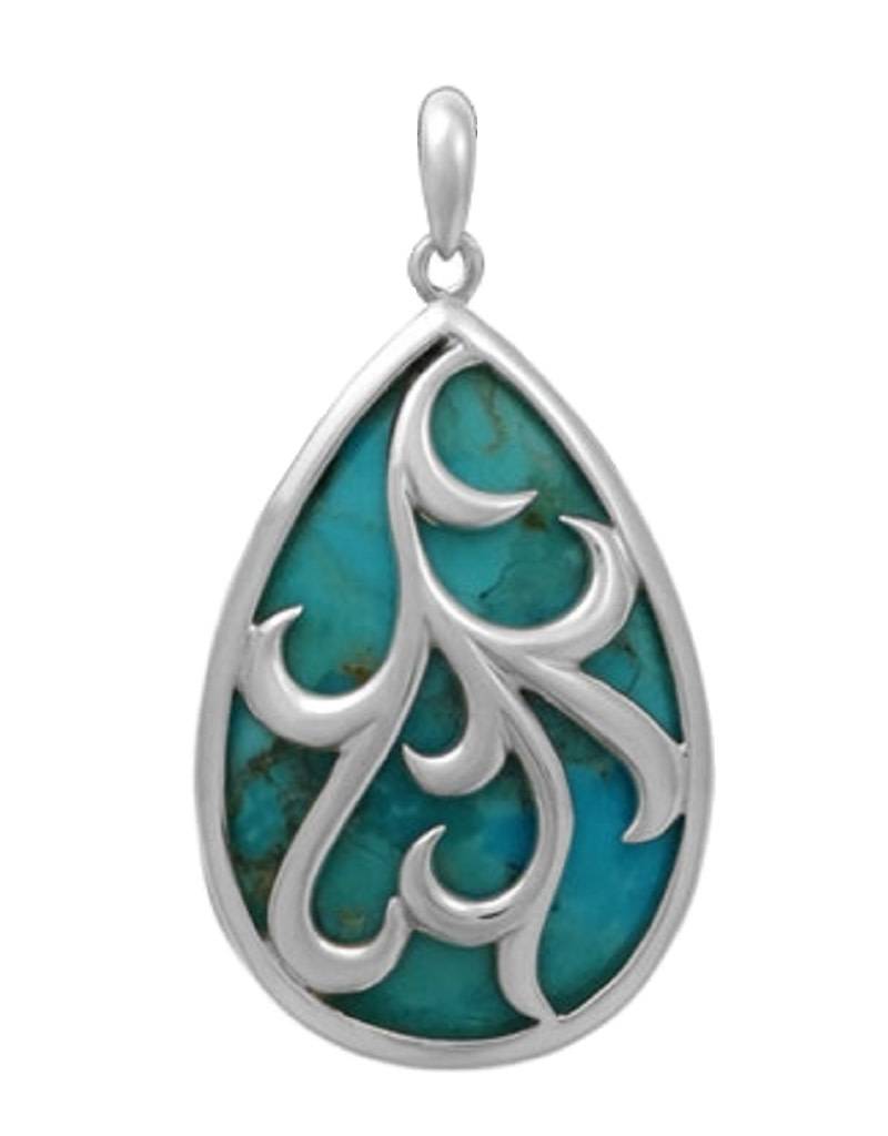 Teardrop Turquoise Pendant 27mm