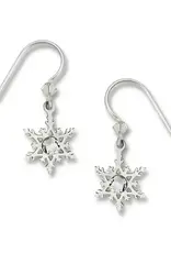 Snowflake with Clear Crystal Earrings