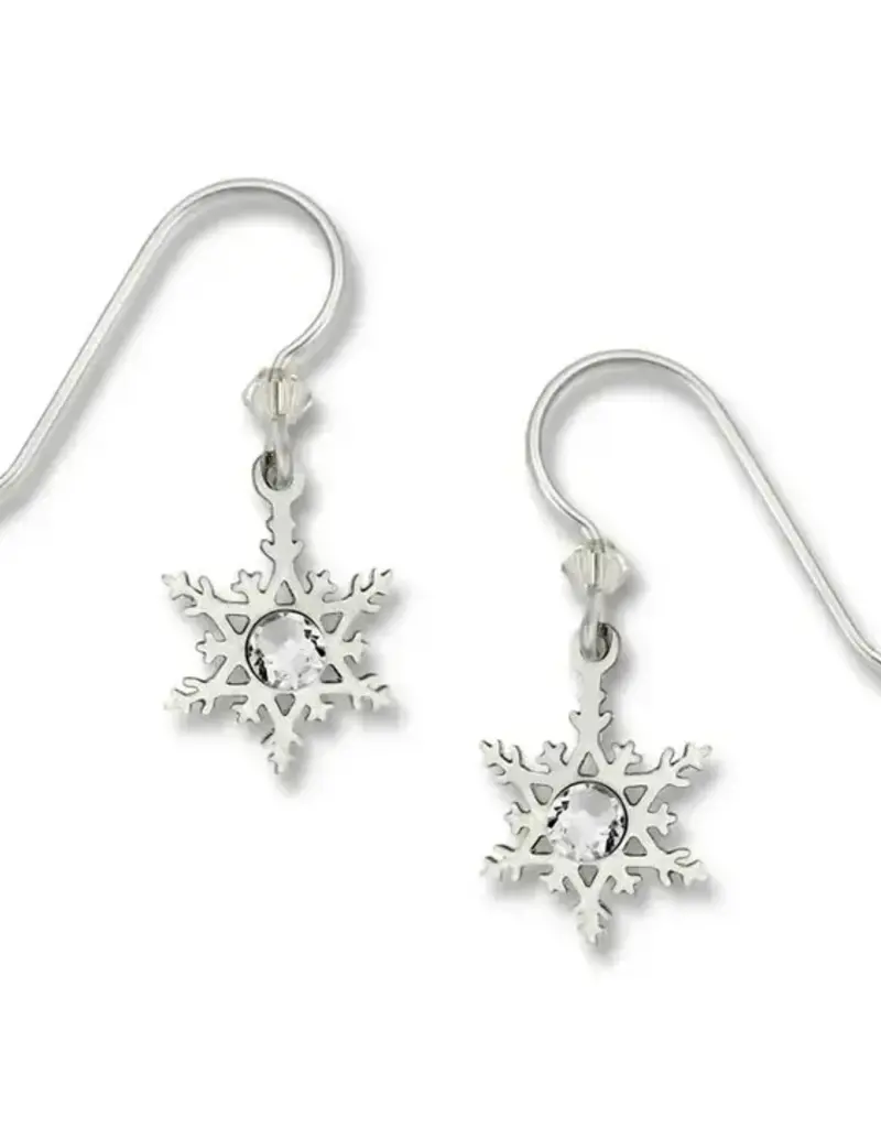 Snowflake with Clear Crystal Earrings