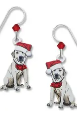 Lab with Santa Hat Earrings