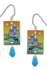 Mountain Scene Moose Earrings