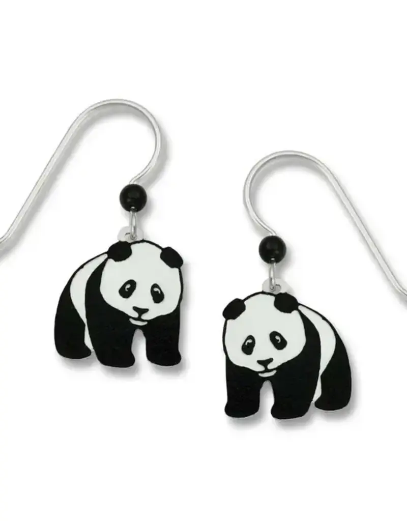 Hand Painted Panda Bear Dangle Earrings