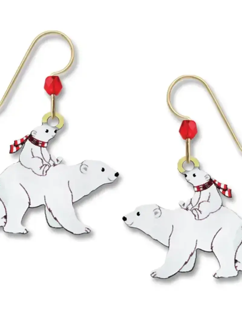 Polar Bear and Cub Earrings