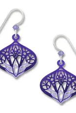 Purple Moroccan-Style Filigree Drop Earrings