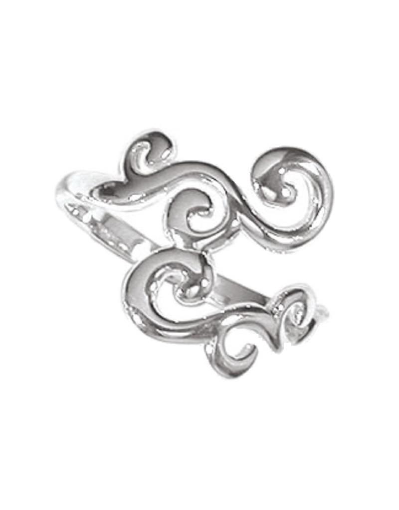 Sterling Silver Scroll Top Ring