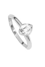 Sterling Silver Oval Cubic Zirconia Ring