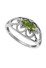 Sterling Silver Marquise Peridot Ring