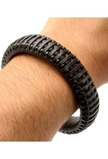 Men's Brown Leather with Stainless Steel Black Plated Ball Edge Bracelet 8.5"