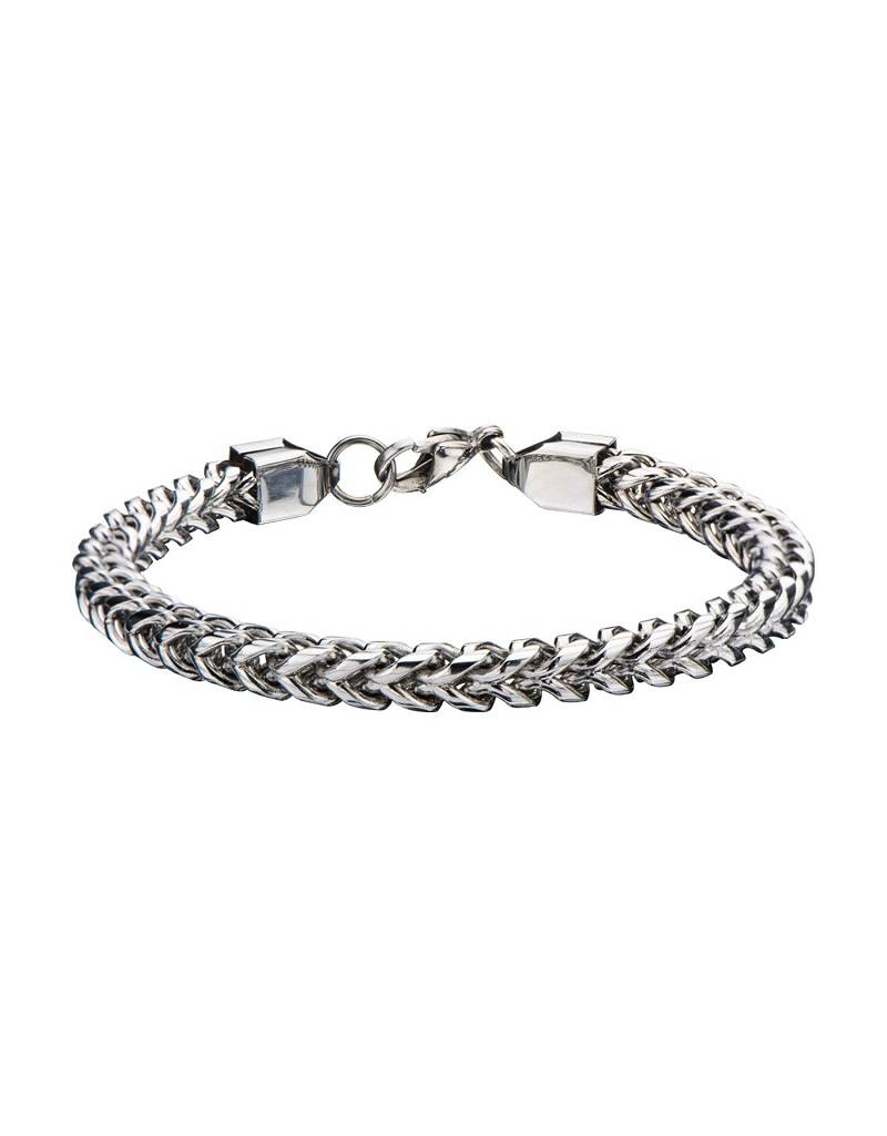 Pure Luxe Jewelry Men's 8.5" Stainless Steel 6mm Franco Chain Bracelet - High Polish