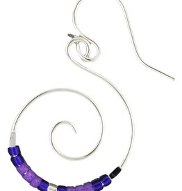 Purple Heishi Smile Earrings