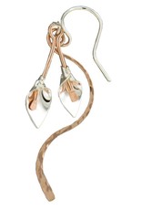 14k Rose Gold Filled and Sterling Silver Lily Tail Earrings 34mm
