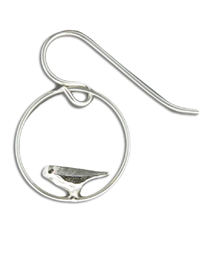 Sterling Silver Bird Perched Earrings