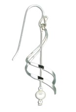 Sterling Silver Faux Pearl Haven Earrings 33mm