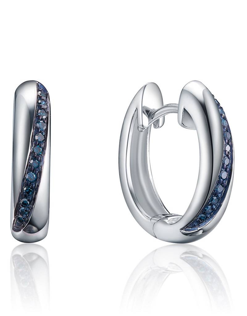 Blue Diamond Huggie Earrings 0.09ct