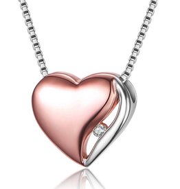 Heart Diamond Necklace Vermeil