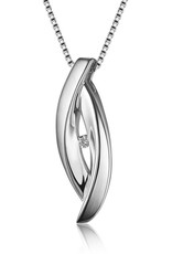 Sterling Silver Diamond Necklace 18"