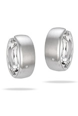 Sterling Silver Diamond Hinged Hoop Earrings 20mm